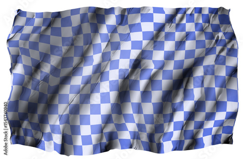 Realistic blue and white checkered textile pattern with soft shadows and folds, creating a fabric-like surface. Ideal for backgrounds, textile designs, digital mockups, and abstract themes