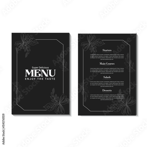 Printable Restaurant Food Menu design template. Editable PSD Design for Café, and Fast Food Promotions. Perfect for Takeout and Dine-In.Fast Food Menu Template. Full Course Meal Promotion Design.