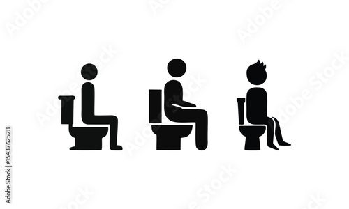 Vector icon of a person sitting on a toilet