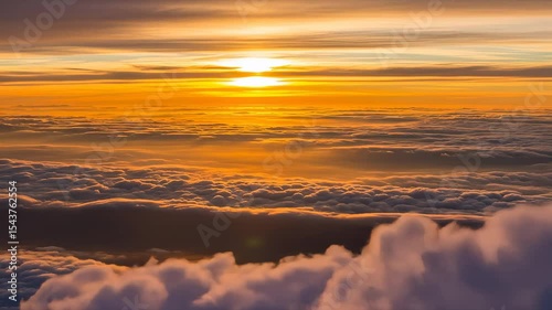Golden Hour Above the Clouds: A Breathtaking Aerial Sunset View