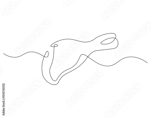 Chiken meat continuous line. Continuous one line drawing of fried chicken. Fast food concept. Single line drawing