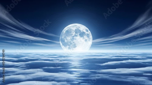 Lunar Serenity: A Celestial Cloud Sea