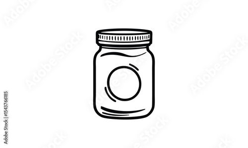Jar vector in black and white