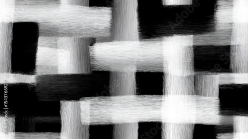 Abstract brushed stripes black and white pattern.