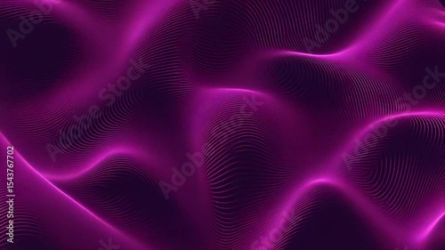 Abstract Digital Pattern Moving Flowing Lines in Vibrant Pink and Purple Colors with Dynamic Camera Movement