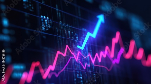 Stock market chart, rising trend