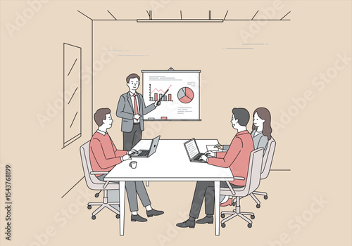 business meeting in the office Vectors illustrations	