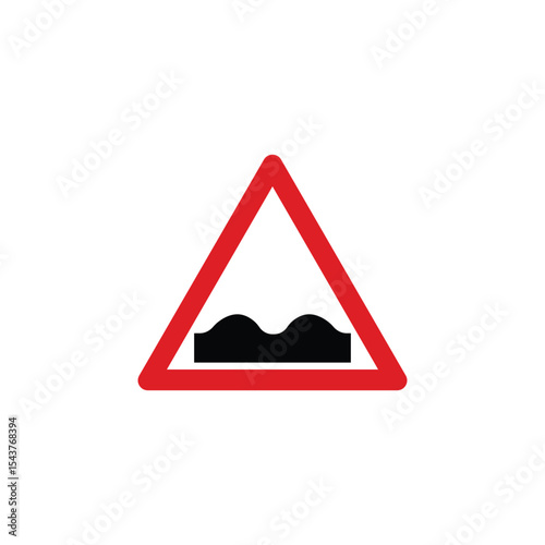 Uneven road ahead triangle road sign. Reflective traffic sign symbol modern, simple, vector, icon for website design, mobile app, ui. Vector Illustration