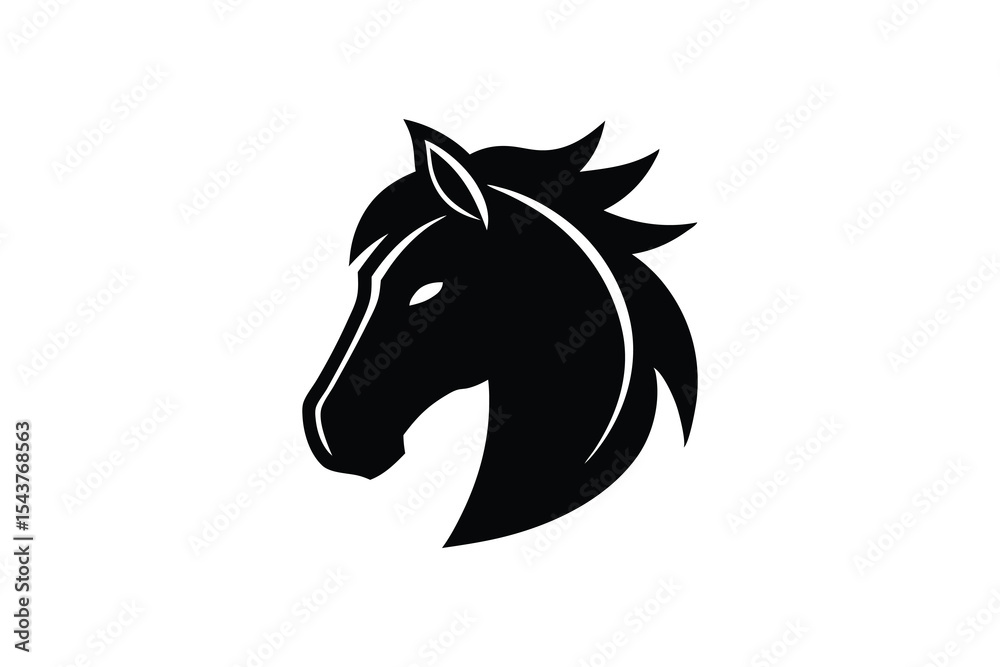 Fototapeta premium gray-horse-head-mascot-logo-design-.eps