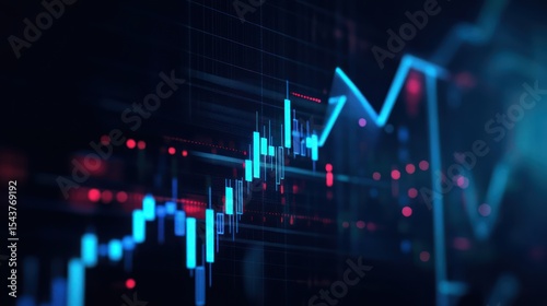 Abstract financial chart with rising trends