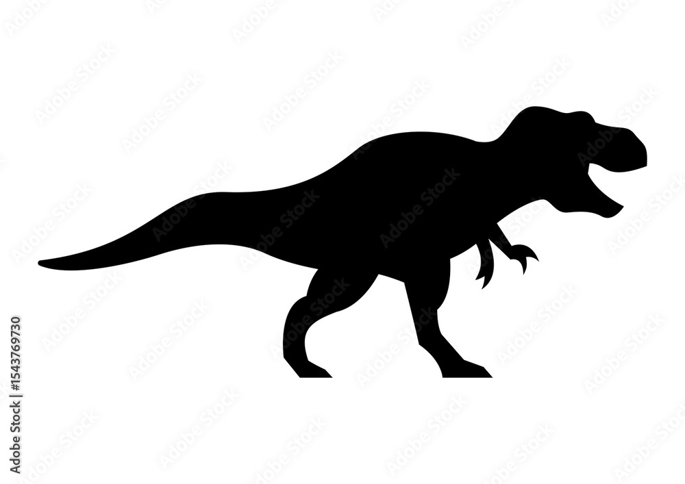 Fototapeta premium Ferocious T-Rex Silhouette for Adventure Decor and Dinosaur Crafts