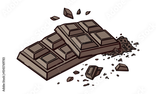 Chocolate. Assortment of fine chocolates in white, dark, and milk chocolate. world chocolate day, vector illustration on white background.