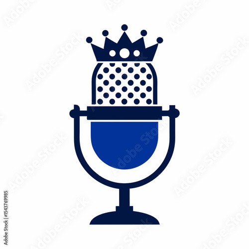 Royal Microphone Vector Logo for Podcast and Music Branding.