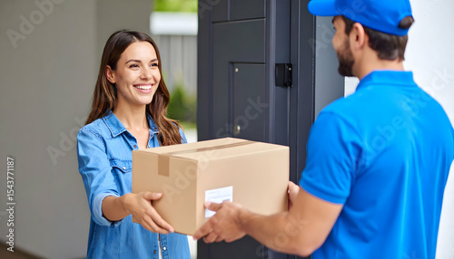 A woman recieve packet 
