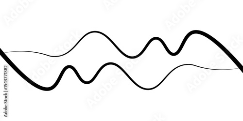 Minimal abstract background with thin black wave lines flowing smoothly across a white backdrop, elegant curves, high contrast, clean and modern design, vector style, no texture, no gradient.