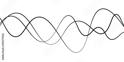 Minimal abstract background with thin black wave lines flowing smoothly across a white backdrop, elegant curves, high contrast, clean and modern design, vector style, no texture, no gradient.