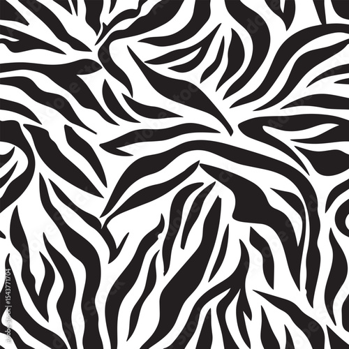 Zebra Stripes Silhouette Vector Format – Seamless Wildlife Skin Background photo