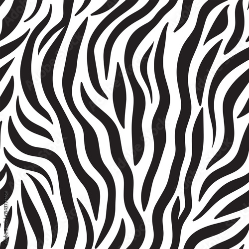 Zebra Stripes Silhouette Vector Format – Seamless Wildlife Skin Background