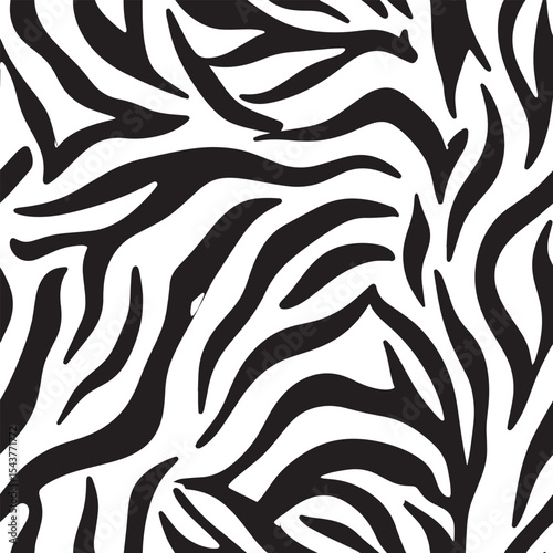 Zebra Stripes Silhouette Vector Format – Seamless Wildlife Skin Background