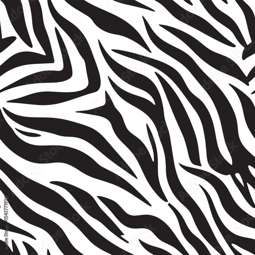 Zebra Stripes Silhouette Vector Format – Seamless Wildlife Skin Background