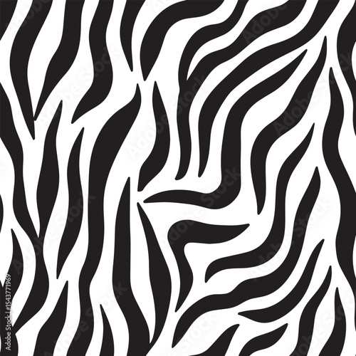 Zebra Stripes Silhouette Vector Format – Seamless Wildlife Skin Background