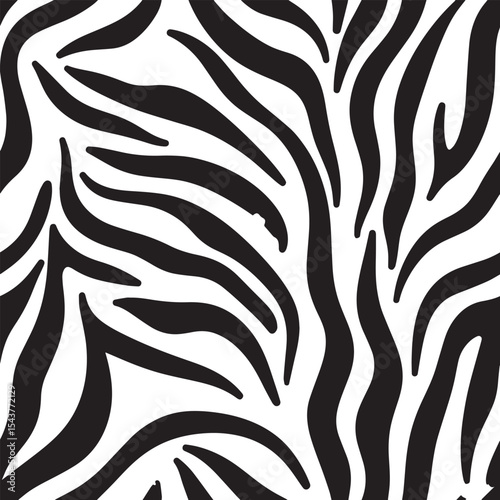 Zebra Stripes Silhouette Vector Format – Seamless Wildlife Skin Background