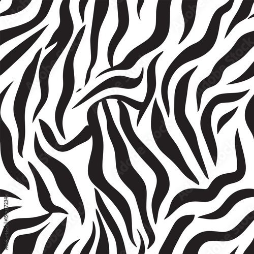 Zebra Stripes Silhouette Vector Format – Seamless Wildlife Skin Background