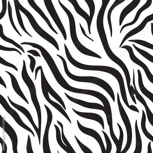 Zebra Stripes Silhouette Vector Format – Seamless Wildlife Skin Background