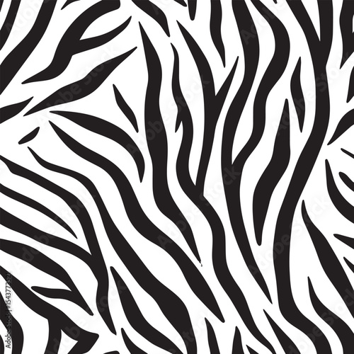 Zebra Stripes Silhouette Vector Format – Seamless Wildlife Skin Background