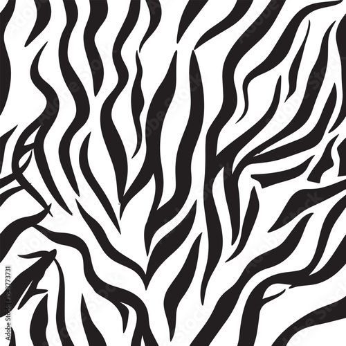 Zebra Stripes Silhouette Vector Format – Seamless Wildlife Skin Background photo