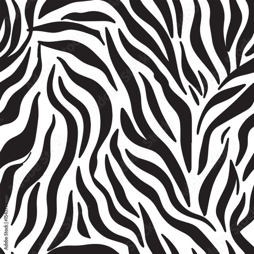 Zebra Stripes Silhouette Vector Format – Seamless Wildlife Skin Background