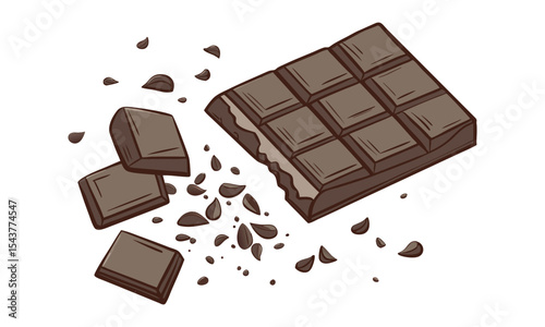 Chocolate. Assortment of fine chocolates in white, dark, and milk chocolate. world chocolate day, vector illustration on white background.