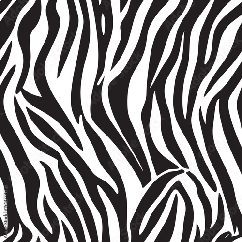 Zebra Stripes Silhouette Vector Format – Seamless Wildlife Skin Background