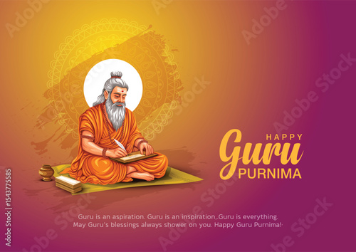Creative vector Illustration for the Day Of Honoring Celebration Guru Purnima. abstract vector illustration design