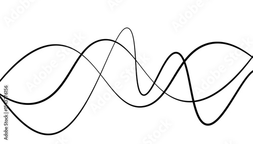 Minimal abstract background with thin black wave lines flowing smoothly across a white backdrop, elegant curves, high contrast, clean and modern design, vector style, no texture, no gradient.