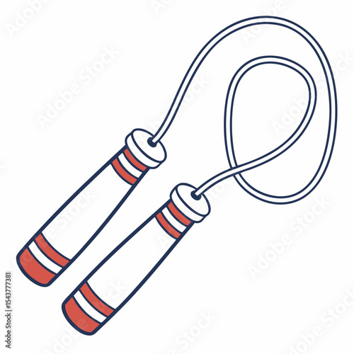 Jump rope with red handles and flexible cable design  