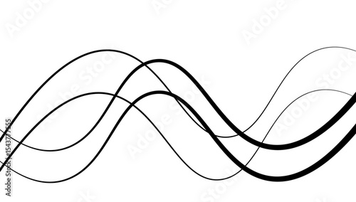 Minimal abstract background with thin black wave lines flowing smoothly across a white backdrop, elegant curves, high contrast, clean and modern design, vector style, no texture, no gradient.