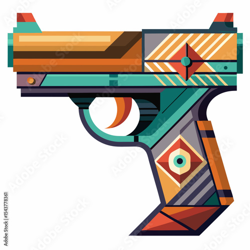 vector illustration of a gun