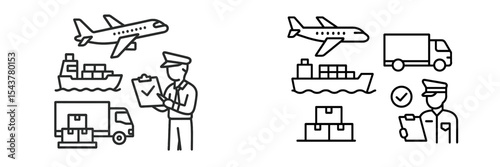 Logistics operations showcasing air and sea freight customs clearance processes
