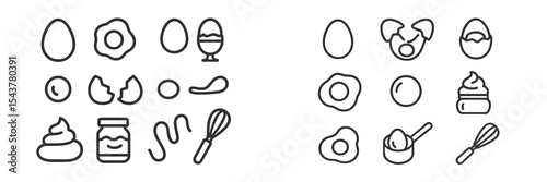 Fun and colorful illustrations of eggs and cooking utensils for a playful culinary theme