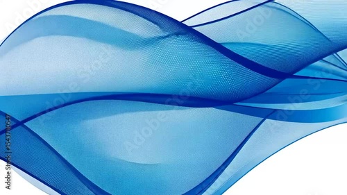 Abstract Blue Wave Patterns Flowing Smoothly in Digital Animation for Technology and Business Use