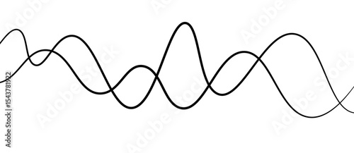 Minimal abstract background with thin black wave lines flowing smoothly across a white backdrop, elegant curves, high contrast, clean and modern design, vector style, no texture, no gradient.
