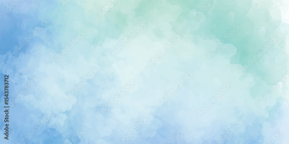 Blue yellow sky gradient watercolor background with cloud texture colorful watercolor background of abstract sunset sky with paint blotches and soft blurred abstract watercolor hand painted background