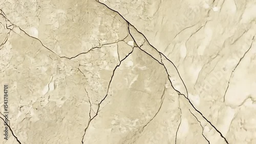 Closeup of Cracked Beige Stone Surface with Fine Textures and Subtle Variations