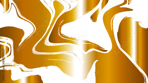  Abstract fluid marble texture with swirling patterns with golden yellow and white. Glossy, reflective finish that mimics a molten, liquid metal effect. Gradients and wavy distortions create a dynamic