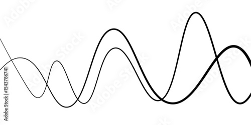 Minimal abstract background with thin black wave lines flowing smoothly across a white backdrop, elegant curves, high contrast, clean and modern design, vector style, no texture, no gradient.