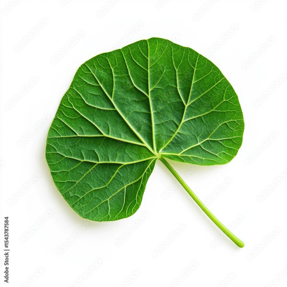 Obraz premium Green leaf on white background