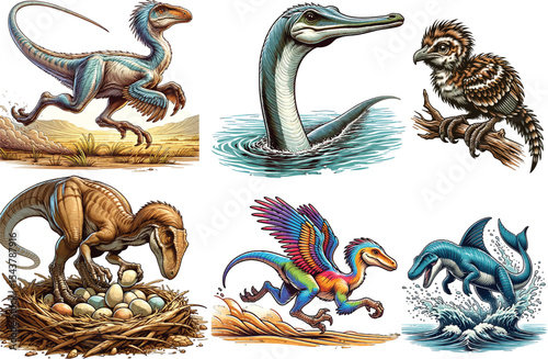 Dinosaurs Vector Collection Set Resizable, Printable, Editable Clipart for Kids & Education