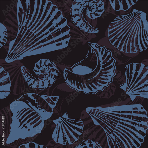 Nautical vector seamless pattern. Pastel sea shell pattern ideas for background, textile, home decor, banner, template, business, carpet and rugs.