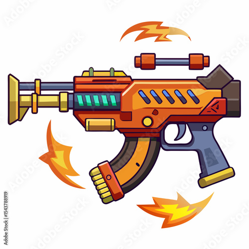 vector illustration of a gun